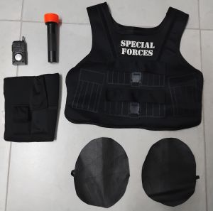 Kids Costumes to Hire - Special Forces  (vest, knee pieces, leg piece: walkie talkie, torch, gun)